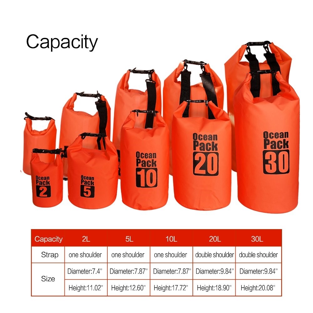 Ocean Pack Waterproof Dry Bag, Floating Outdoor Dry Sack with Free ...