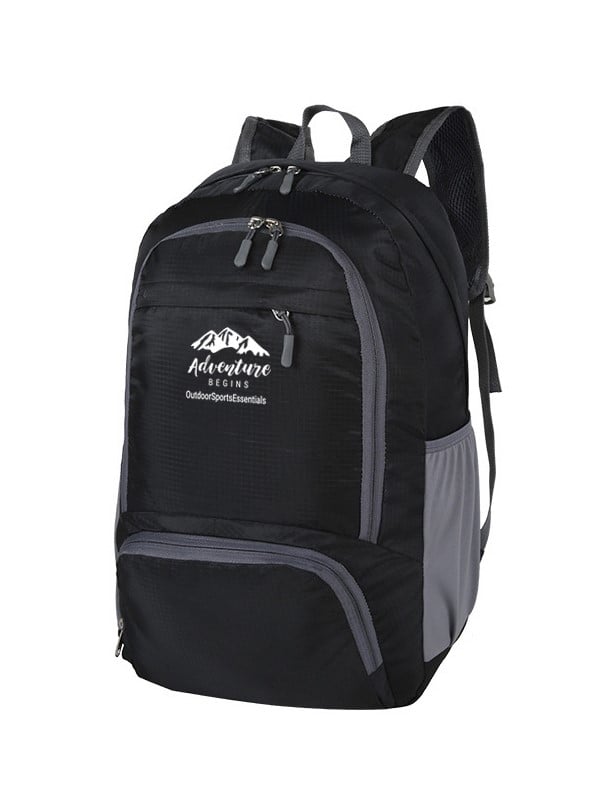Lightweight Foldable Backpack - Black